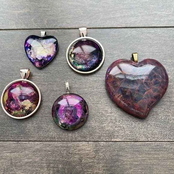 Handmade Jewelry - Necklace Pendant Charms, Handmade Jewellery Bundle, Purple Love